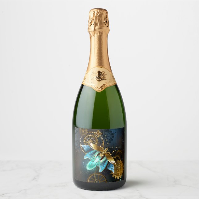 Steampunk Firefly Sparkling Wine Label (Front)