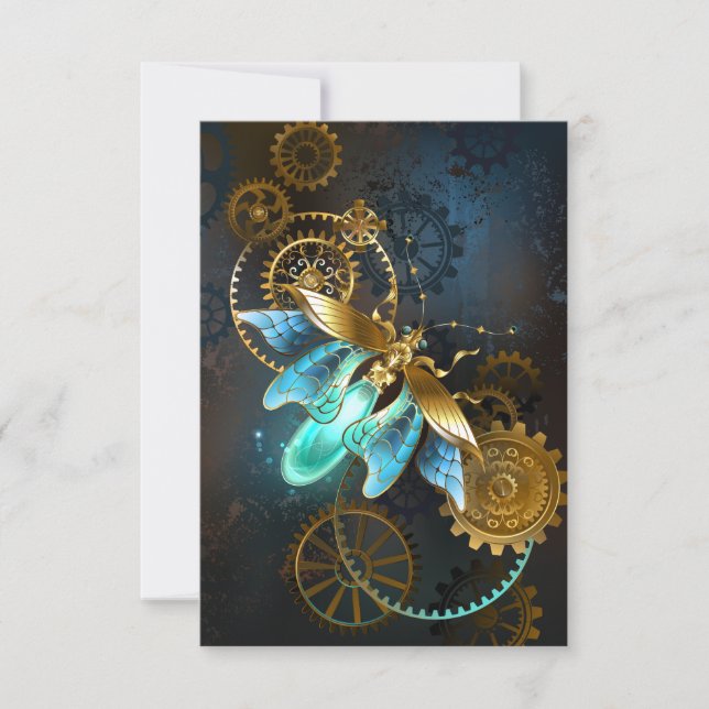 Steampunk Firefly Thank You Card (Front)