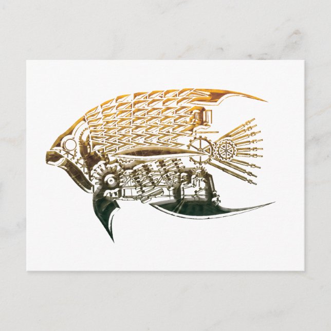 Steampunk fish postcards (Front)