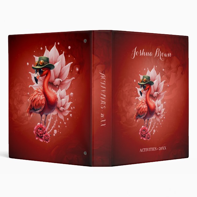 Steampunk Flamingo – Fantasy Digital Artwork  Binder (Background)