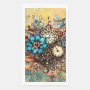 Steampunk Floral Decorative Napkin