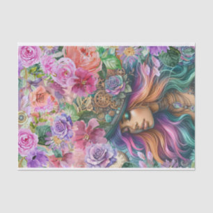 Steampunk Floral Dreams Tissue Paper