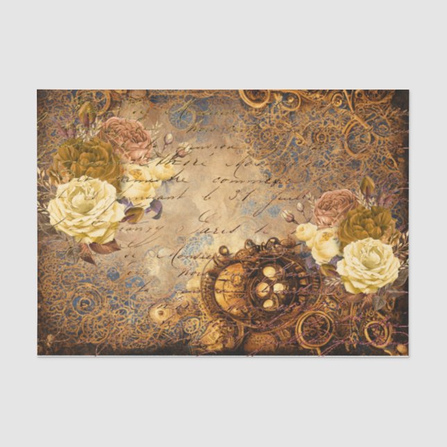 Steampunk Flower Dream Tissue Paper (Front)