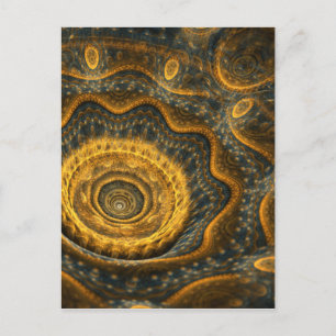 Steampunk flower postcard