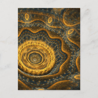 Steampunk flower postcard