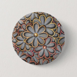 Steampunk Flower Power 2 Inch Round Button