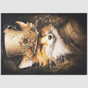 Steampunk Fox Head Tissue Paper