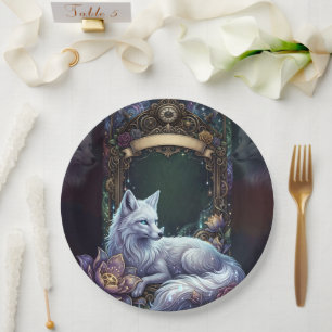 Steampunk Fox Wedding Frame.  Paper Plate