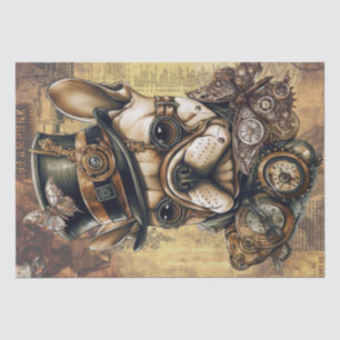 Steampunk French Bulldog Butterfly Tissue Paper