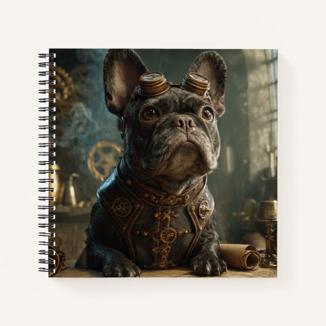 Steampunk Frenchie (Edition 1) - Spiral Notebook (Front)