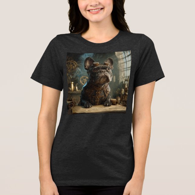 Steampunk Frenchie (Edition 1) - Women's Tri-blend Shirt (Front)