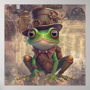 Steampunk Frog Poster