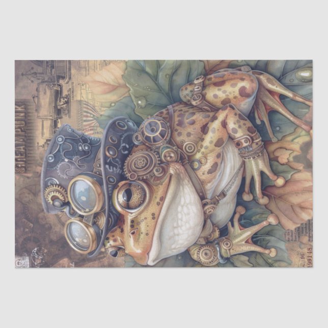 Steampunk Frog Tissue Paper (Front)