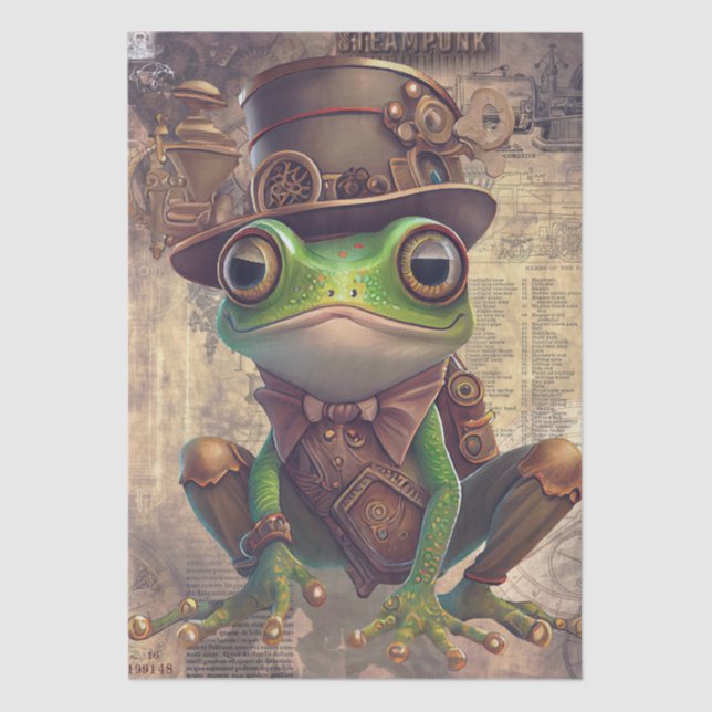Steampunk Frog Tissue Paper (Front)
