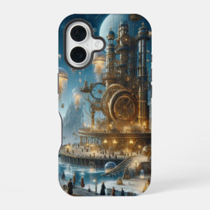 Steampunk Futuristic Ancient City with Jellyfish  iPhone 16 Case
