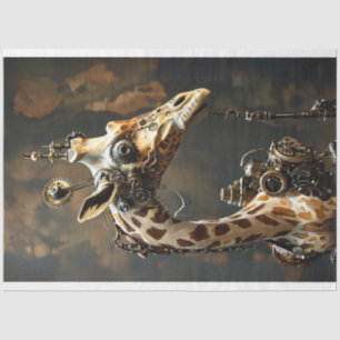 Steampunk futuristic giraffe decoupage tissue paper