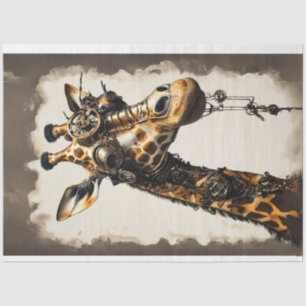 Steampunk futuristic happy camel decoupage  tissue paper