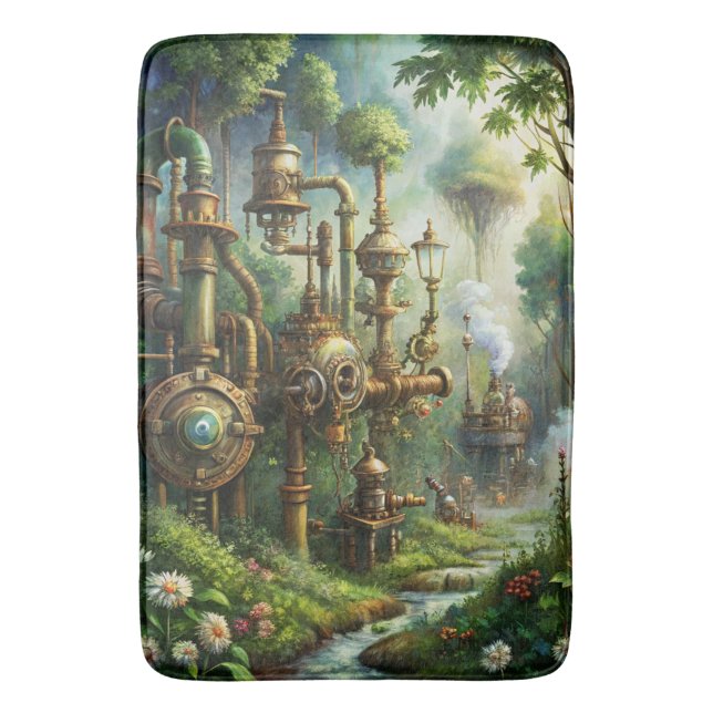Steampunk Garden Bath Mat (Front Vertical)