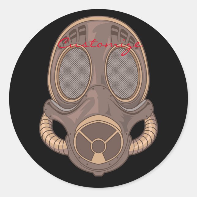 Steampunk Gas Mask Thunder_Cove Classic Round Sticker (Front)