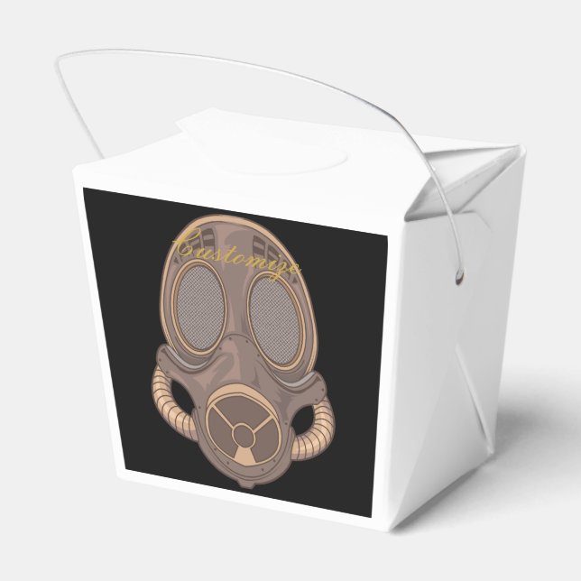 Steampunk Gas Mask Thunder_Cove Favor Box (Back Side)