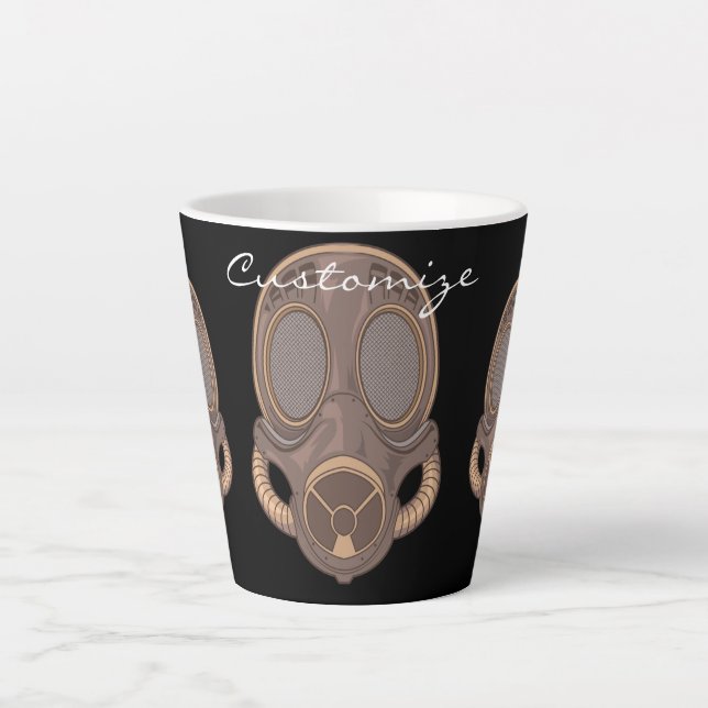 Steampunk Gas Mask Thunder_Cove Latte Mug (Front)