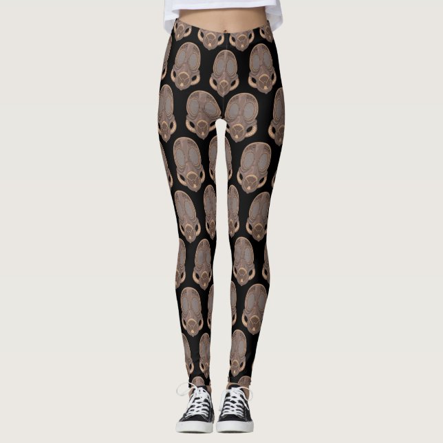 Steampunk Gas Mask Thunder_Cove Leggings (Front)