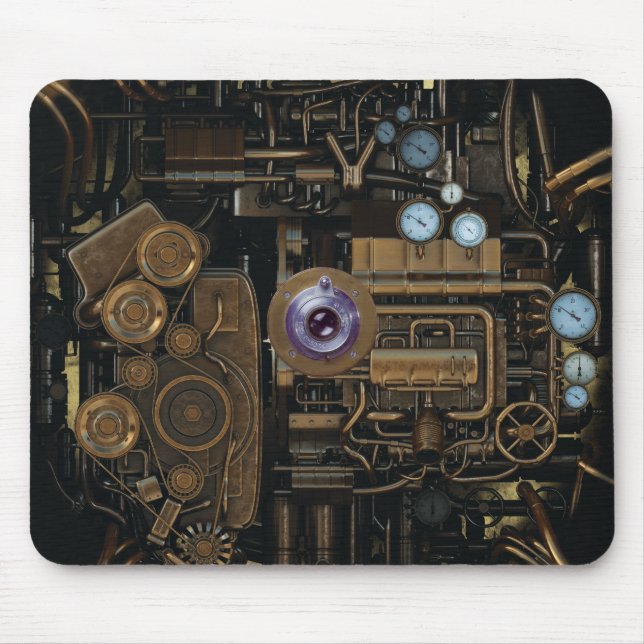 Steampunk Gauge Gear Camera Mouse Pad (Front)