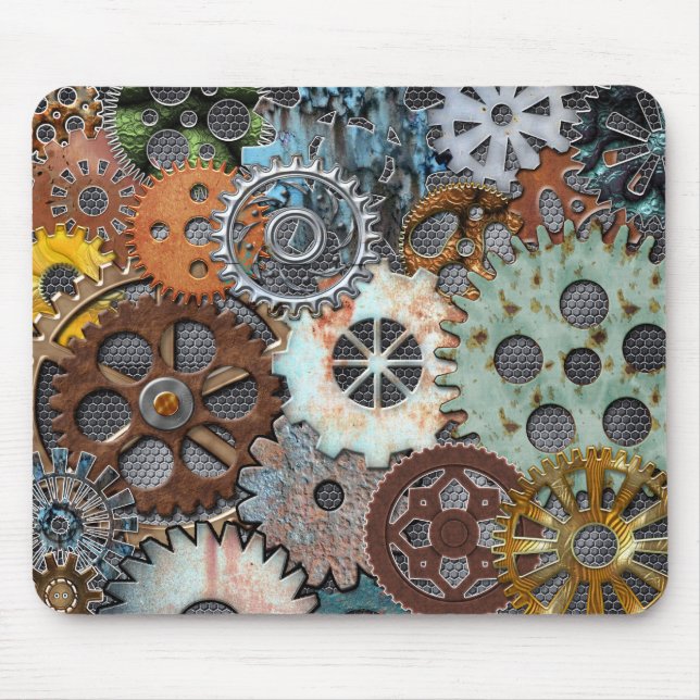 STEAMPUNK GEAR DESIGN MOUSEPAD (Front)