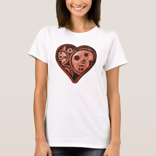 Steampunk Gear Heart T-Shirt (Front)