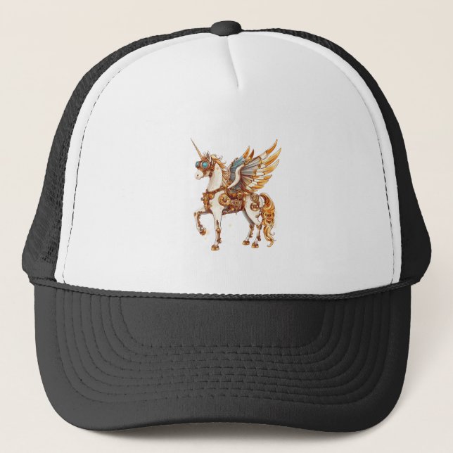 Steampunk Gear Unicorn (1) Trucker Hat (Front)