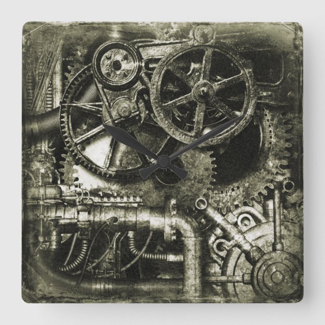 SteamPunk Gears Acrylic Wall Clock (Front)