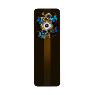 Steampunk Gears and Blue Butterflies