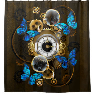 Steampunk Gears and Blue Butterflies