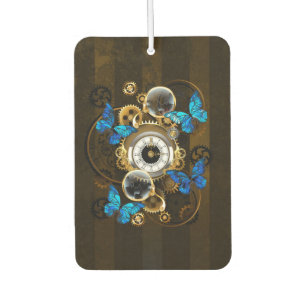 Steampunk Gears and Blue Butterflies Air Freshener