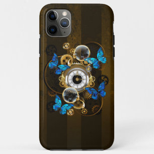 Steampunk Gears and Blue Butterflies iPhone 11 Pro Max Case