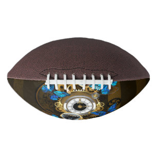 Steampunk Gears and Blue Butterflies Football