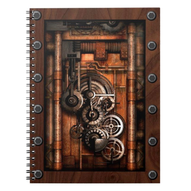 SteamPunk Gears and Rivets Notebook (Front)
