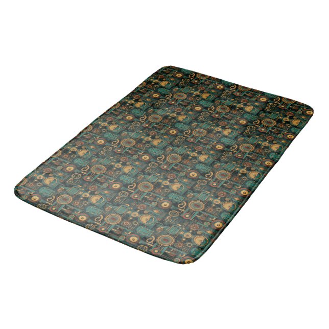 Steampunk Gears Bath Mat (Angled)