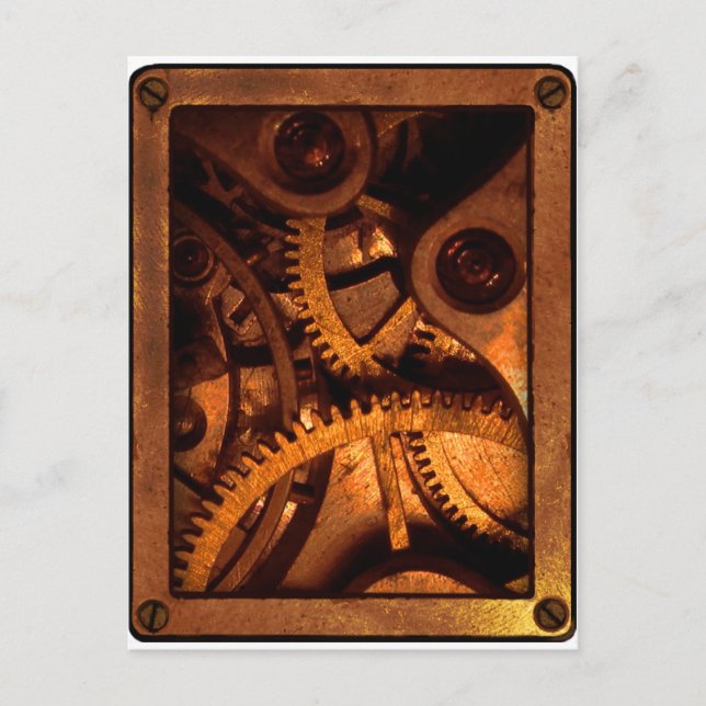 Steampunk Gears Clockwork Postcards (Front)