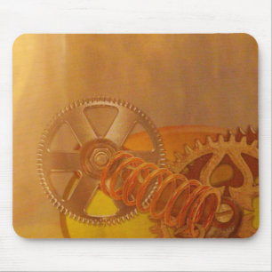 steampunk gears cogs mechanics design mouse pad