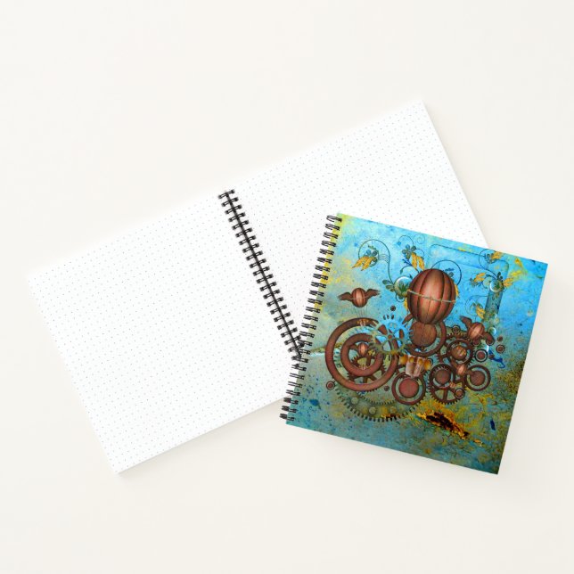 Steampunk Gears Collage Sketch Notebook (Inside)