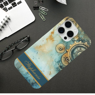 Steampunk Gears  Custom Vintage Industrial  iPhone 15 Pro Max Case