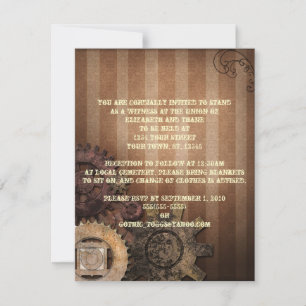 Steampunk Gears Goth Invitation