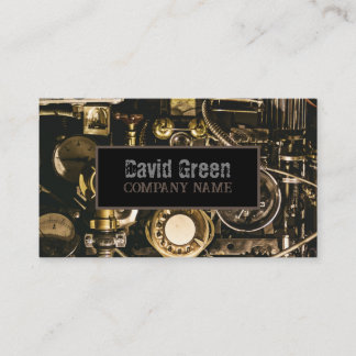 Steampunk Gears Industrial Contractor Mechanic Business Card