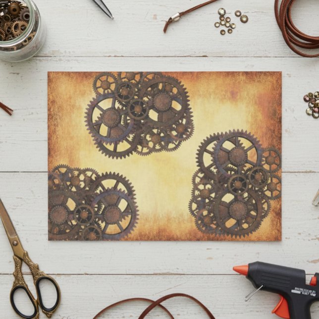 Steampunk Gears Industrial Vintage Rusted Tissue Paper (Creator Uploaded)
