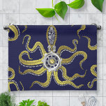 Steampunk Gears Octopus Kraken Kitchen Towel<br><div class="desc">This tentacled steampunk sea monster has eight wire-like gold appendages, a central silver gear and plenty of gears and bolts making up its head, eyes and suction cups. It's a robot octopus / kraken, a metal machine monster for anyone who likes geeky science-fiction / fantasy creatures. Dark-blue background colour is...</div>