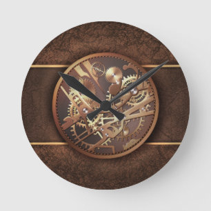 steampunk gears round clock
