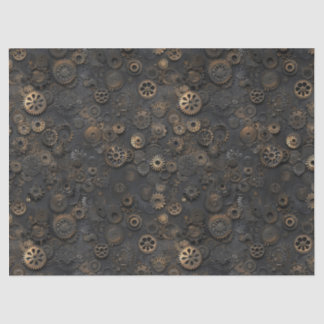 Steampunk Gears, Rusty Metal Pattern for Decoupage Tissue Paper