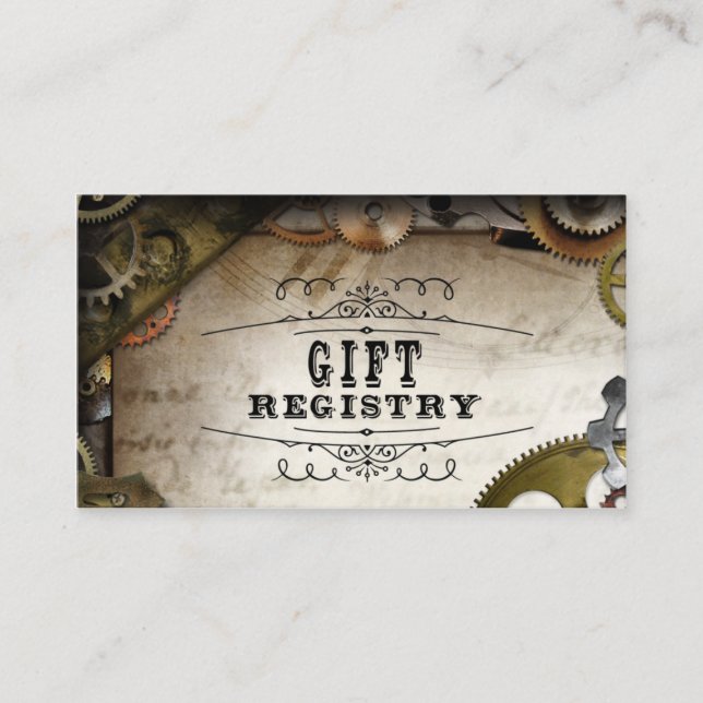 Steampunk Gears Victorian Mariage Cartes d'immatri (Devant)