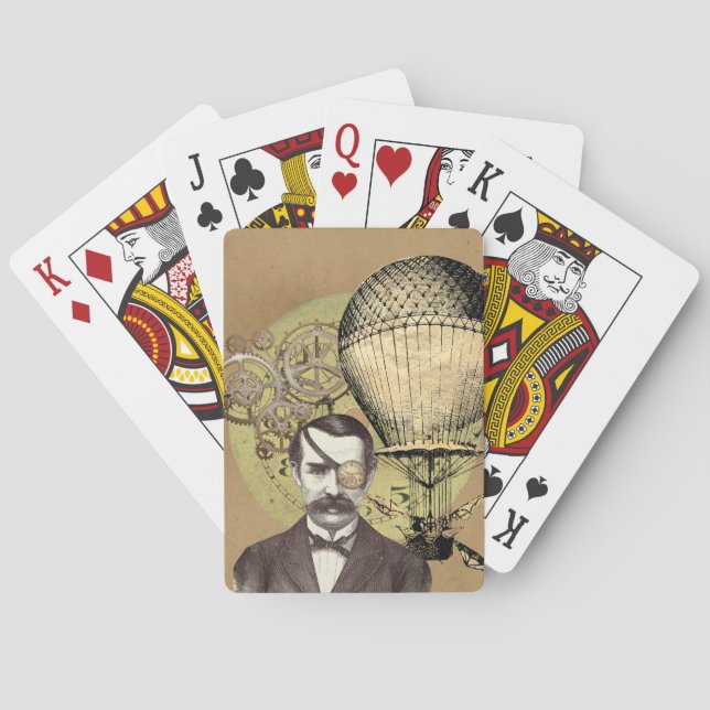 Steampunk Gentleman Collage   Playing Cards (Back)